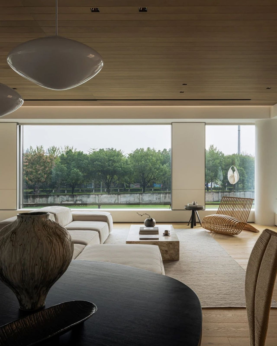 View of Open-Plan Minimalist Living Room Layout | Modern Home Design Ideas – AWCASA