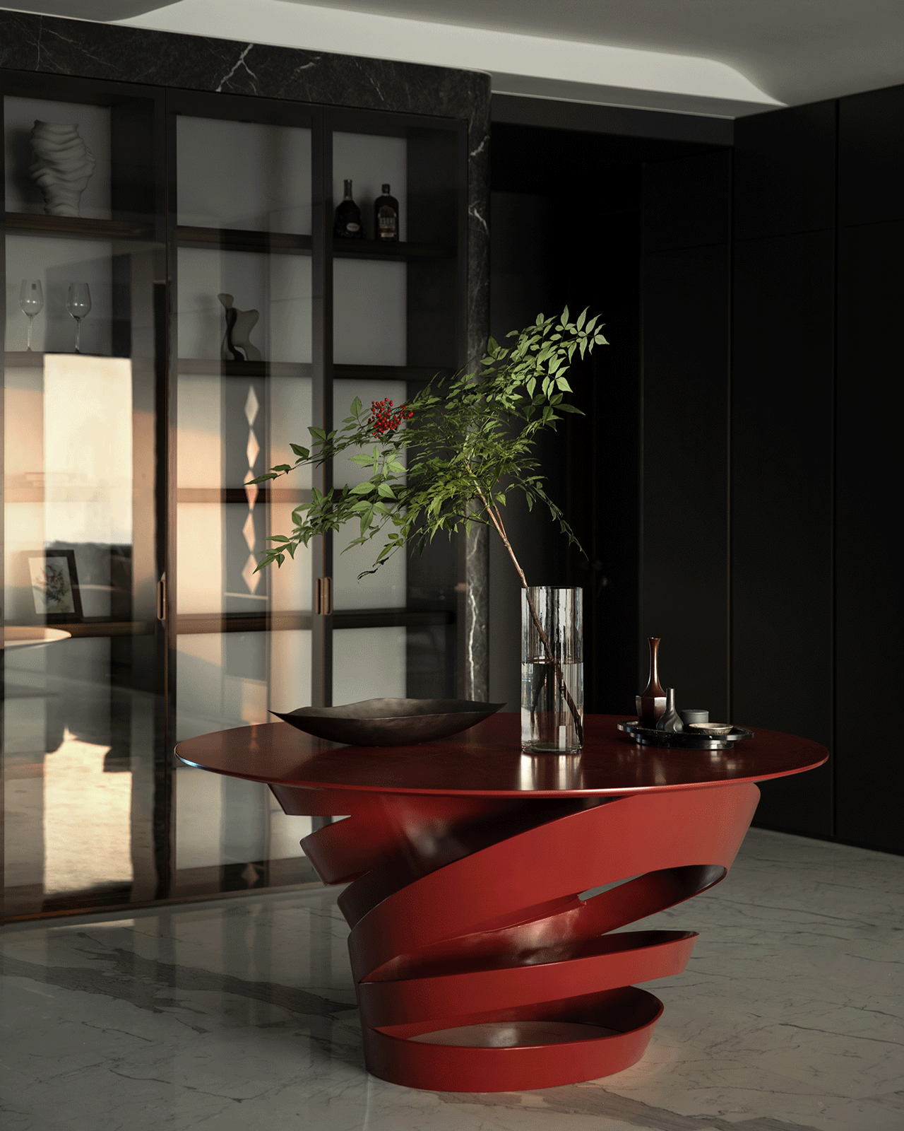 Adding Flair to Your Home: The Red Spiral Dining Table