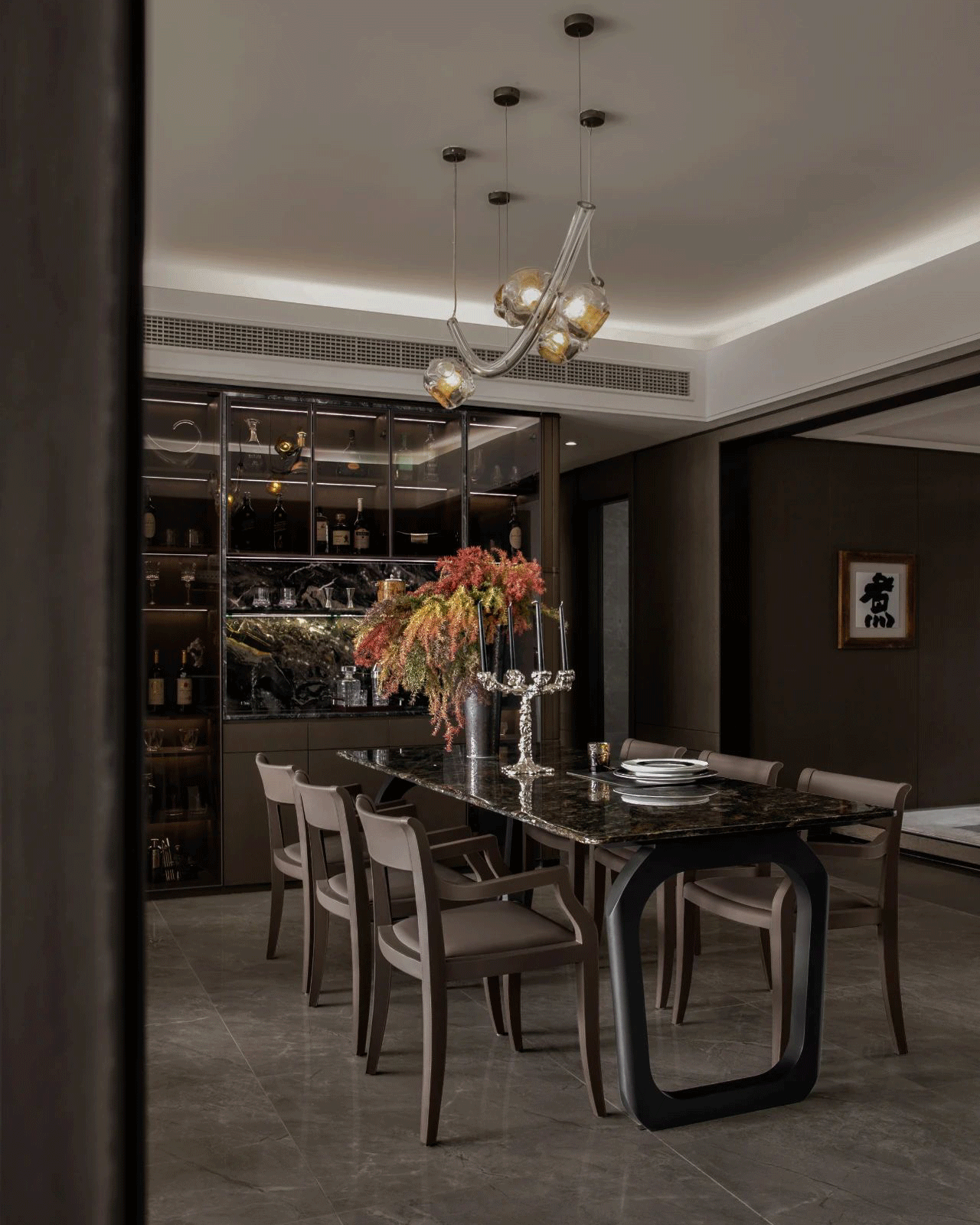 Savoring Moments: Dining in Style with the Black Gold Marble Table