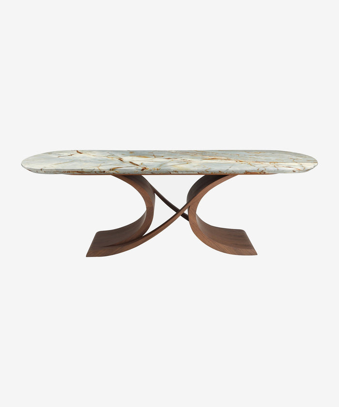 Elegant Blue Marble Dining Table – customizable furniture by AWCASA