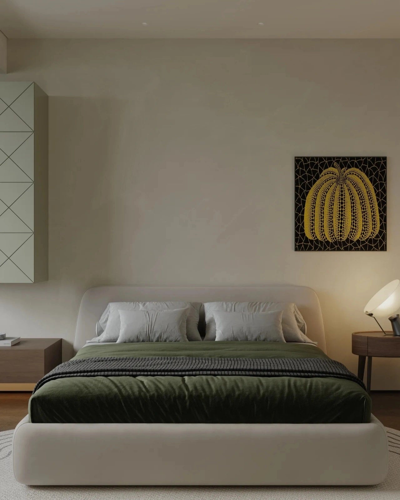 Modern Elegant Beige Chenille Bed: Achieving a Warm and Stylish Home Design