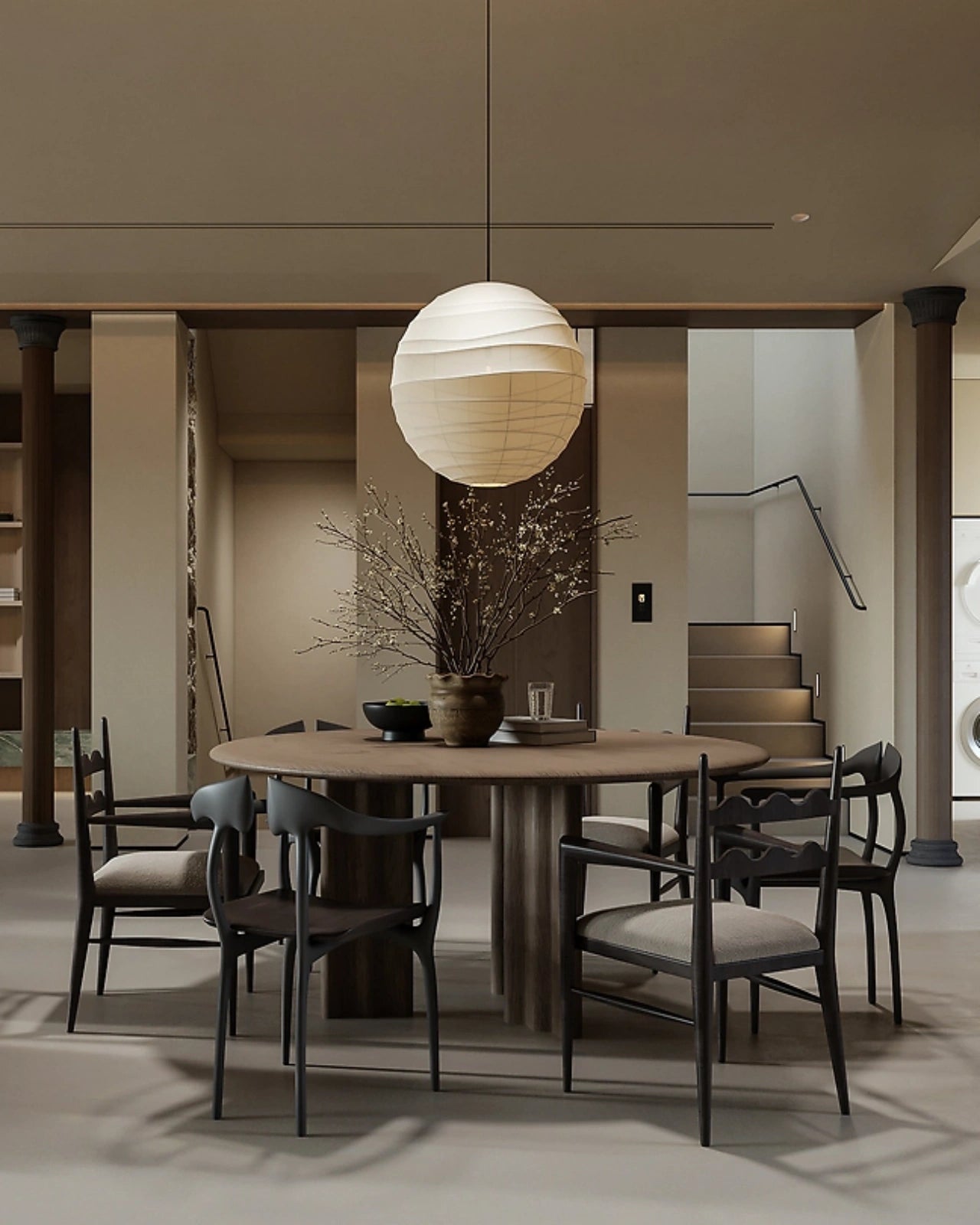 Minimalist Wooden Round Dining Table for a Stylish Home Design