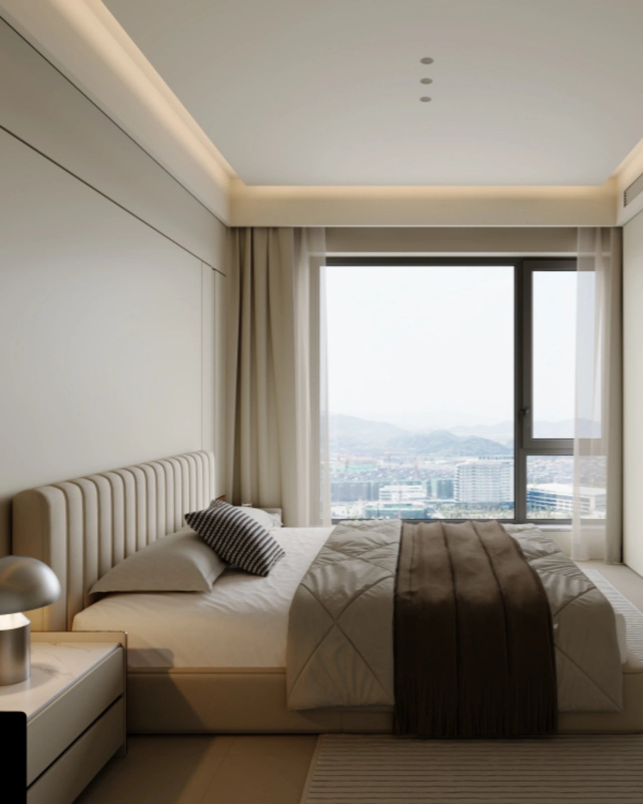 Minimalist Home Design: The Appeal of Minimalist Beige Upholstered Bed