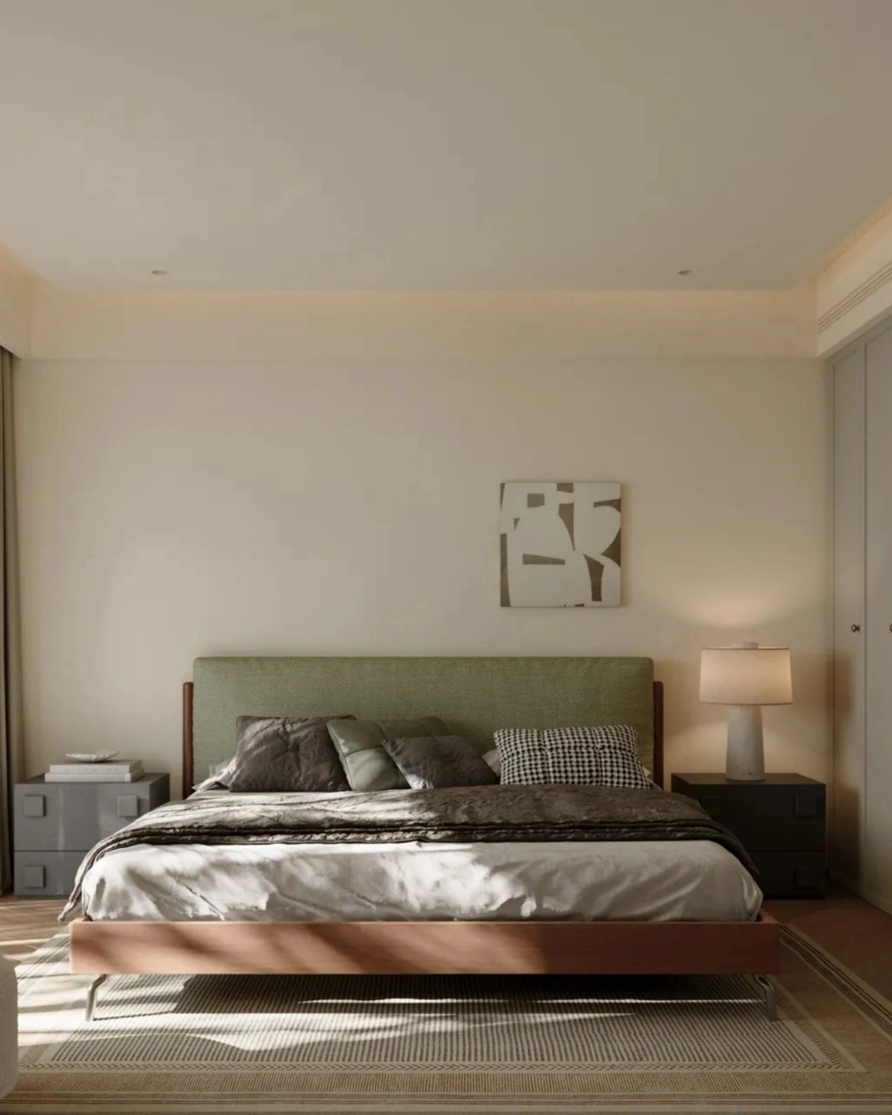 The Elegance and Comfort of the Modern Minimalist Fabric-Upholstered Bed