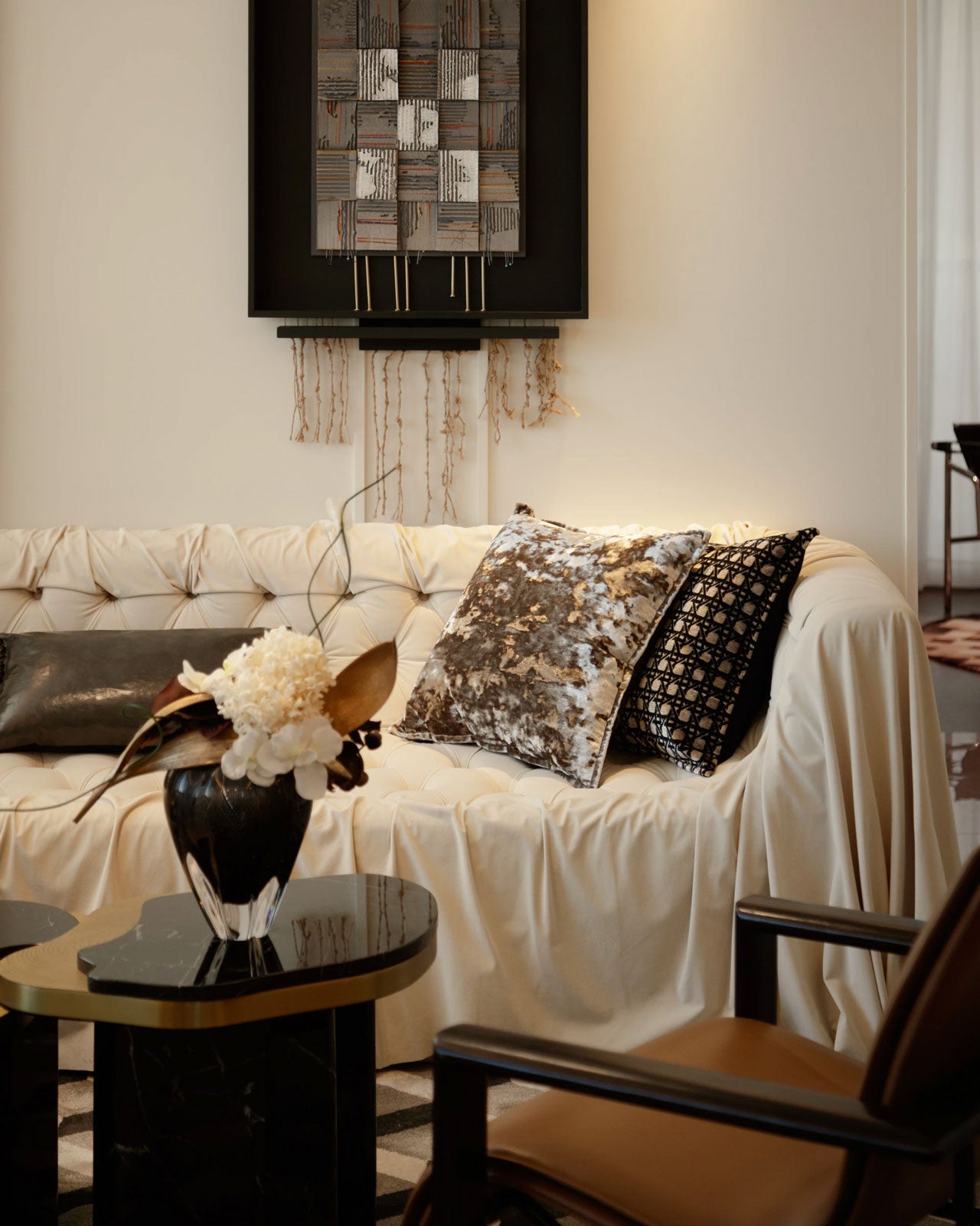 Classic Meets Modern: The White Leather Wrinkled Sofa