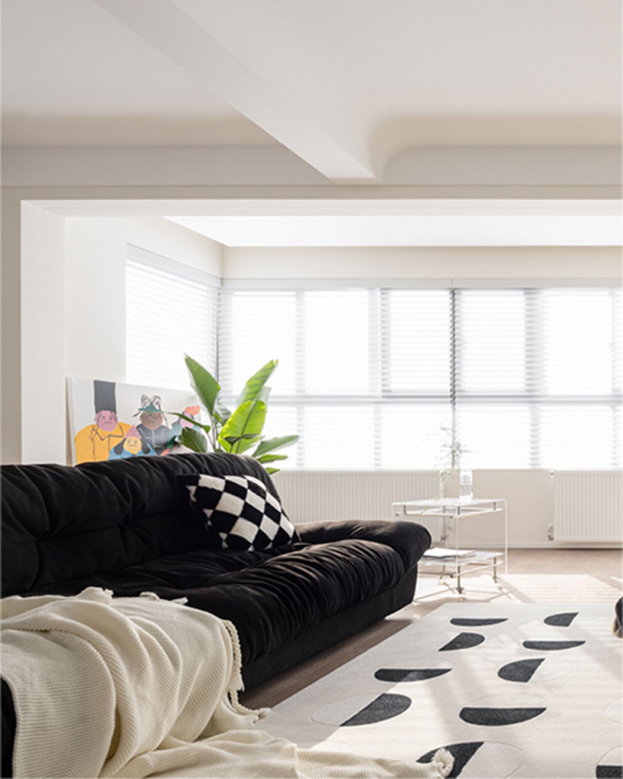 Black Fabric Sofa: Modern Minimalist Home Essential