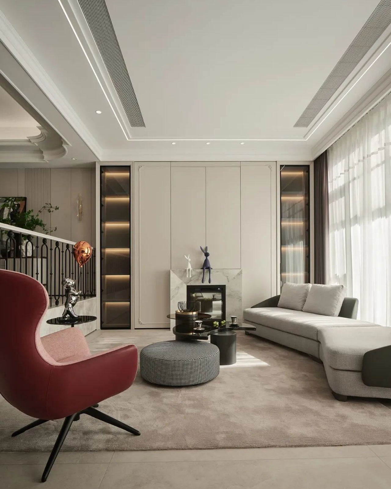 Gray Curved Fabric Sofa Redefines Modern Living