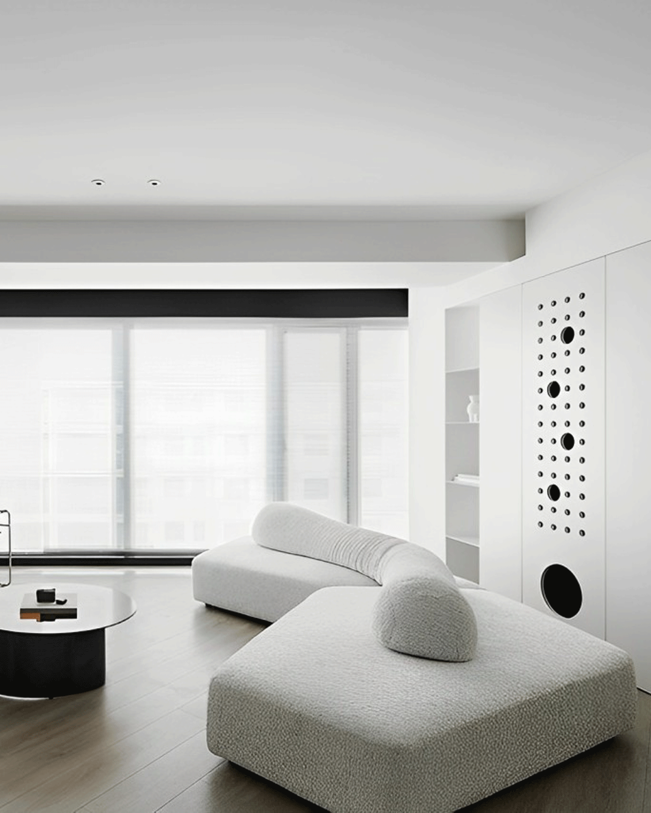 Nature Meets Minimalism: White Fabric Sofa