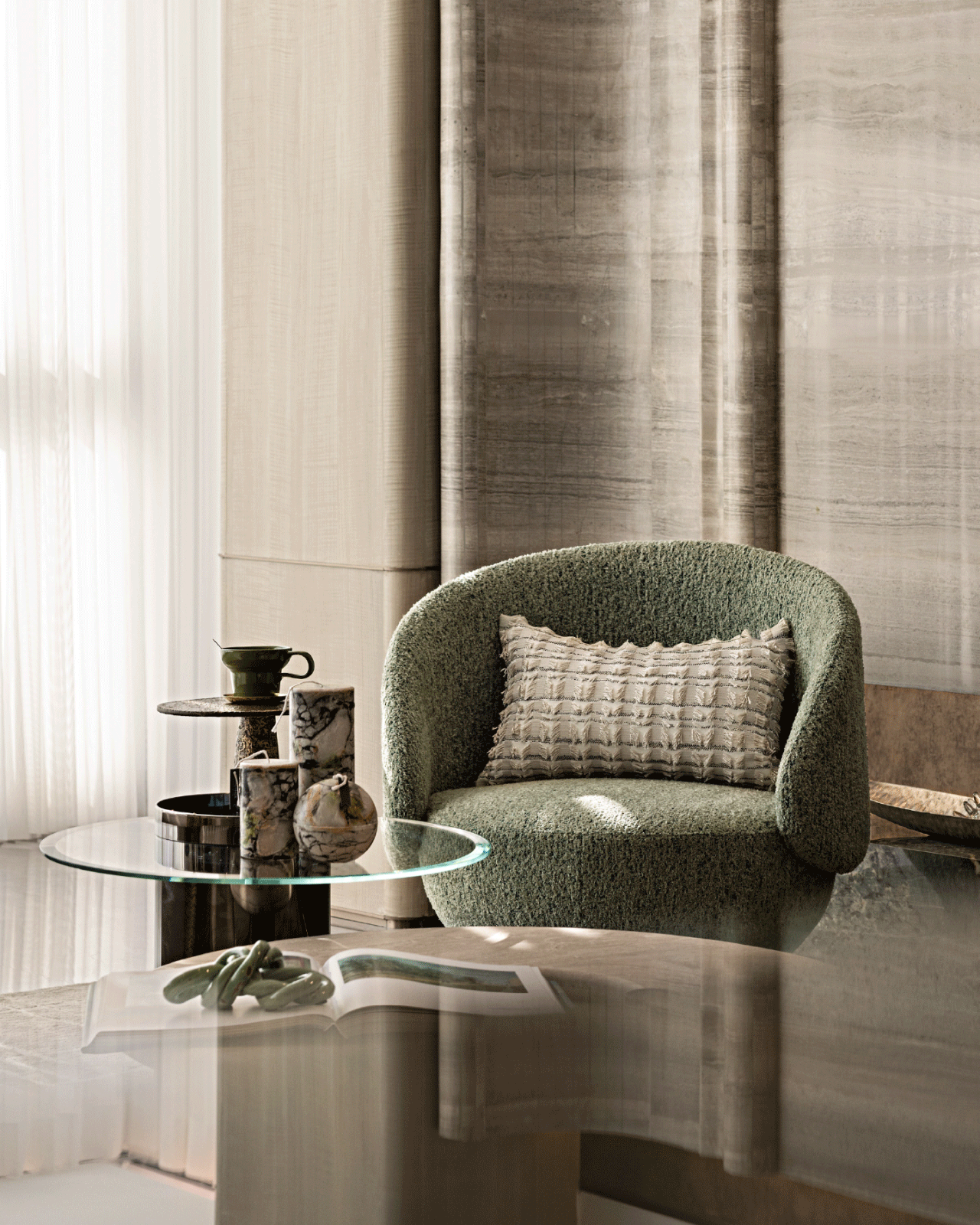 Embracing Elegance: Green Fabric Armchair in Modern Home Décor