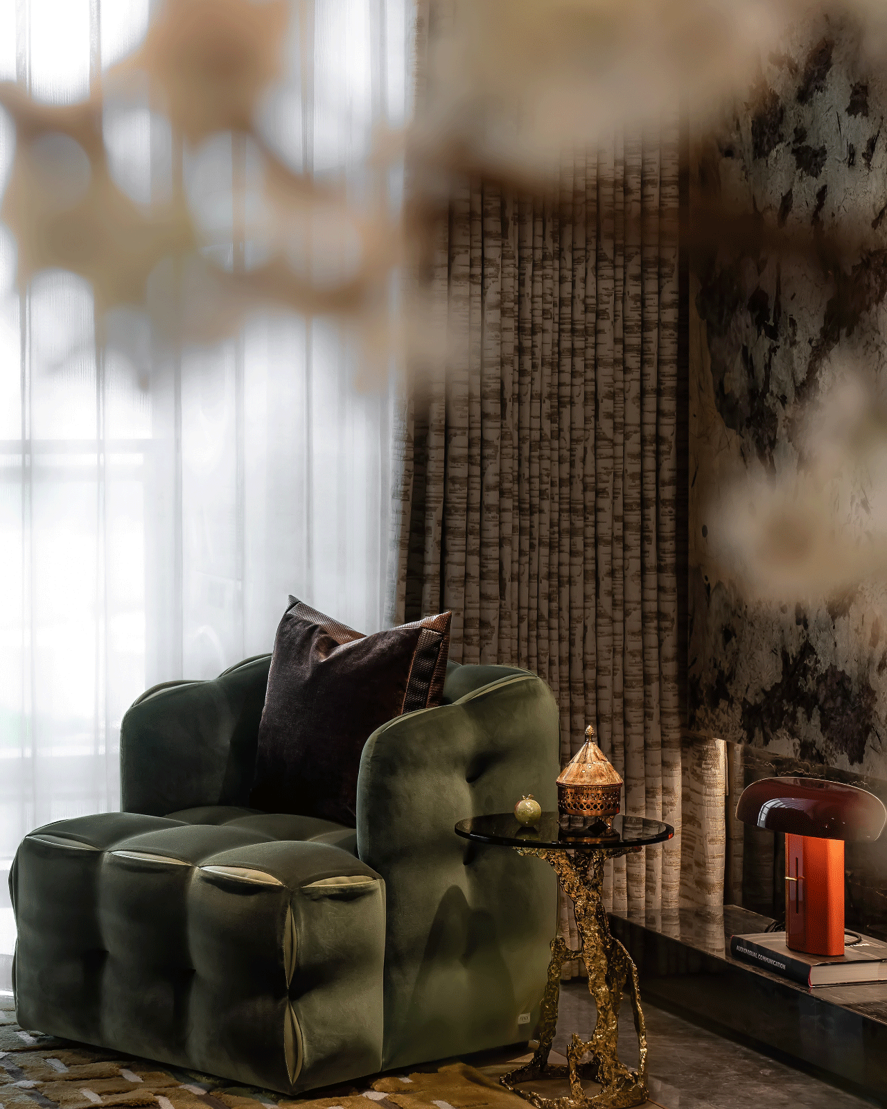 Green Velvet Armchair: Classic Meets Modern