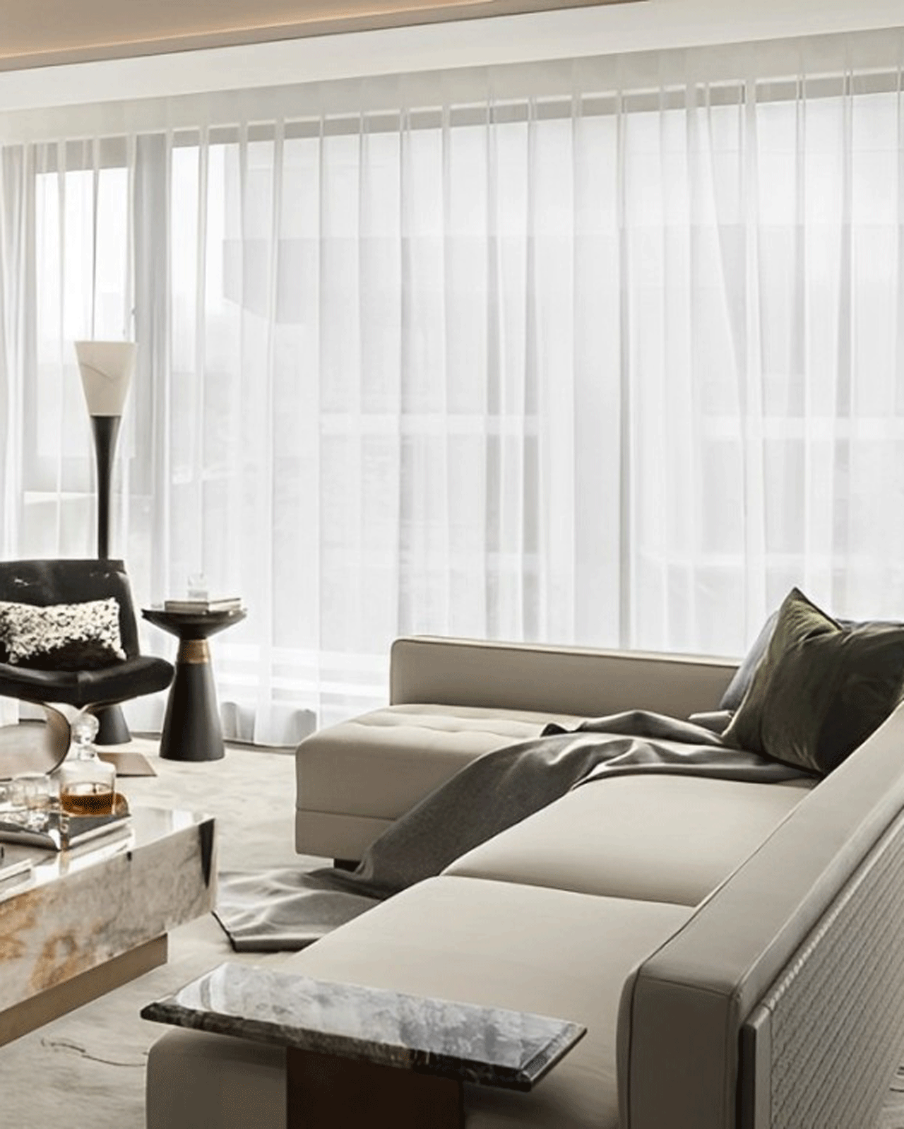 Beige L-Shaped Sofa: Classic Charm Meets Modern Art