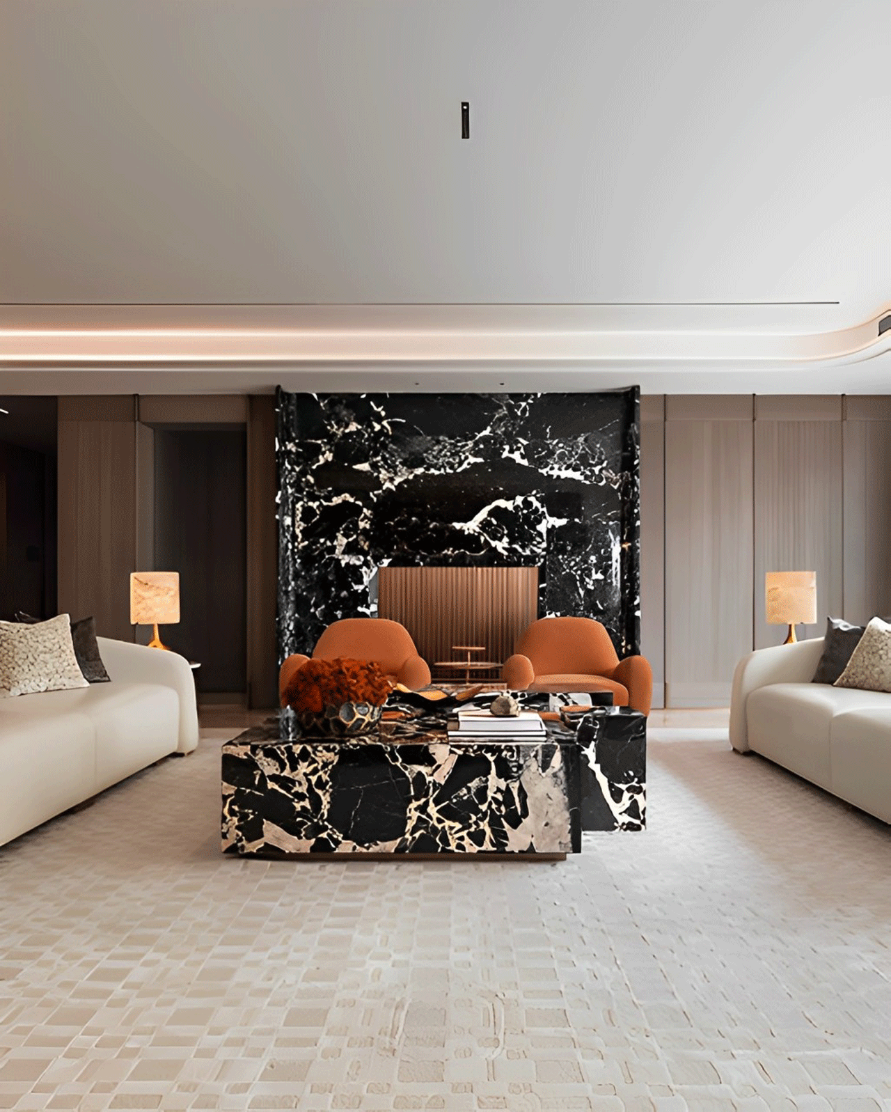 Black and White Marble Elegance in Home Design