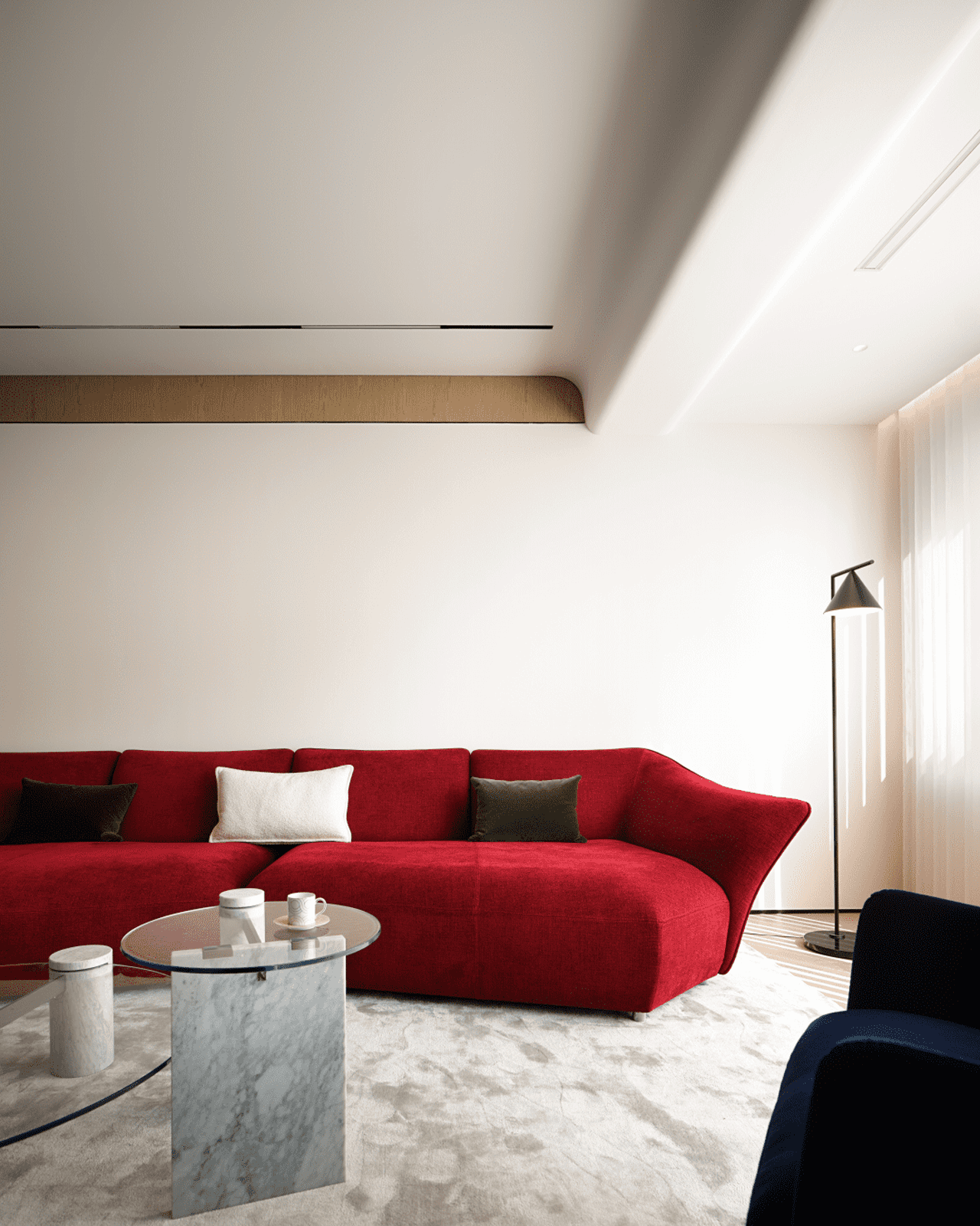 Create a Retro Home with a Red Velvet Sofa