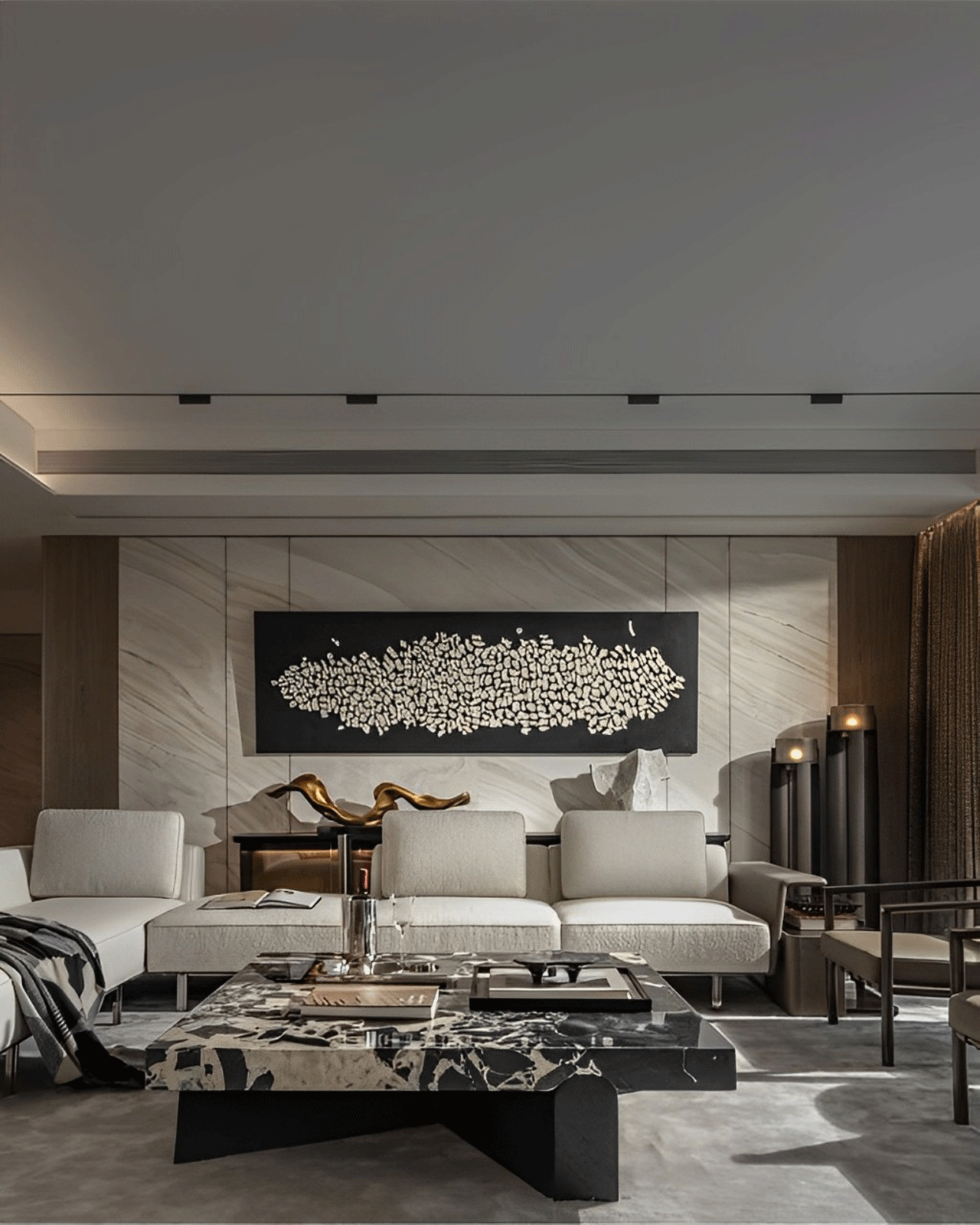 Elegant Home Design: Black and White Marble Coffee Table