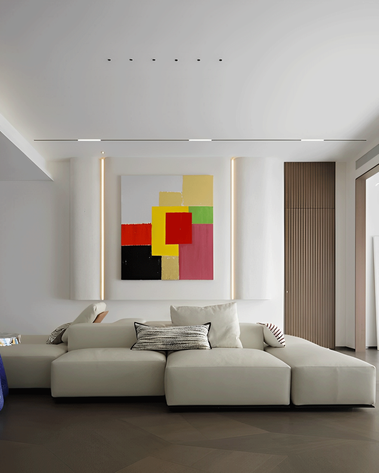 Flexible Comfort: White Modular Sofa Design