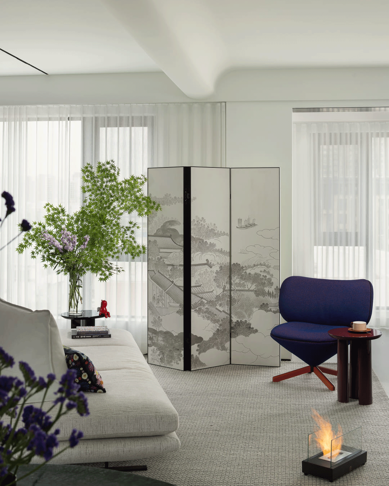 The Charm of Purple Fabric Armchair: Vintage Meets Modernity