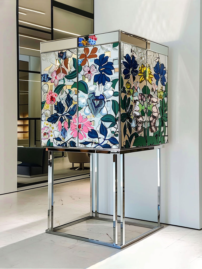 Original Furniture: The Stained Glass Cabinet that Captures Nature's Artistry