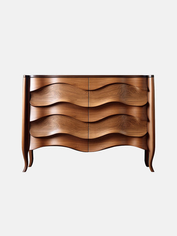 Wooden Wave Decorative Sideboard