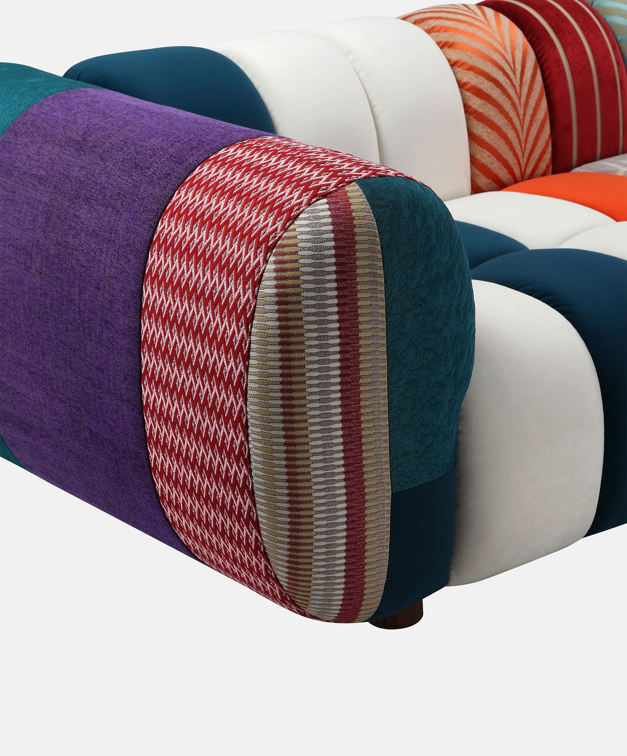 Vibrant Fabric Patchwork Sofa – AWCASA