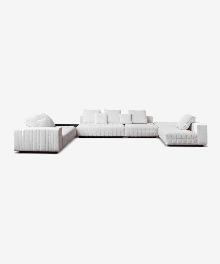 Minimalist Checkered Fabric Sofa – customizable furniture by AWCASA