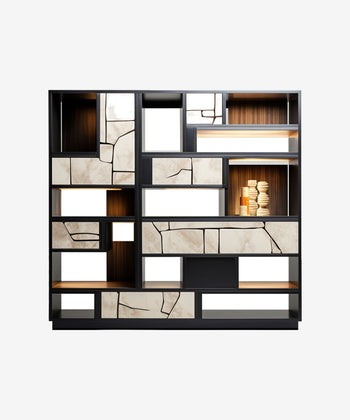 Wooden Cracked Bookshelf – customizable furniture by AWCASA [normalized-5x6-20260908]
