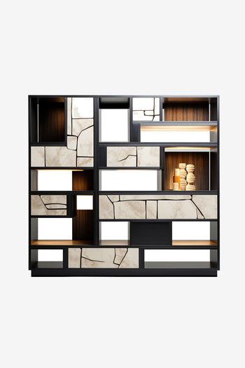 Wooden Cracked Bookshelf